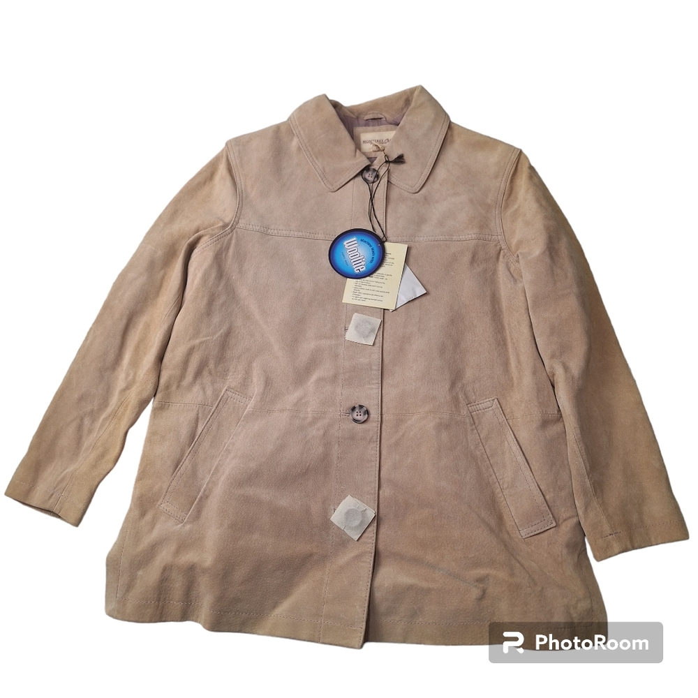 NWT Womens Monterey Bay Suede Leather Jacket Size 10P - Picture 1 of 6